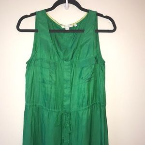 Boden Sleeveless Button Front Dress Kelly Green
